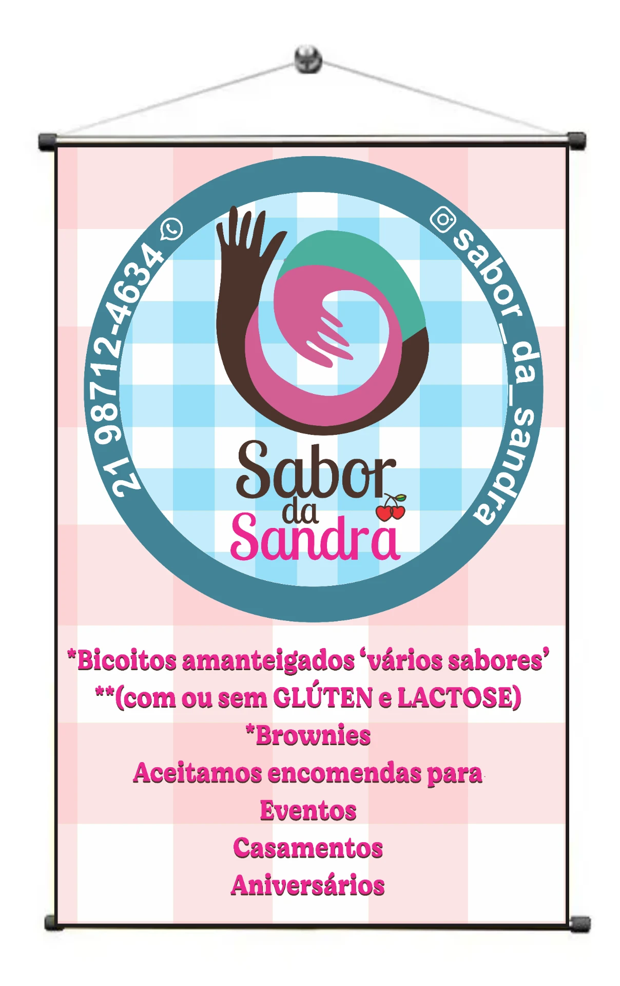 Banner personalizado da confeitaria Sabor da Sandra