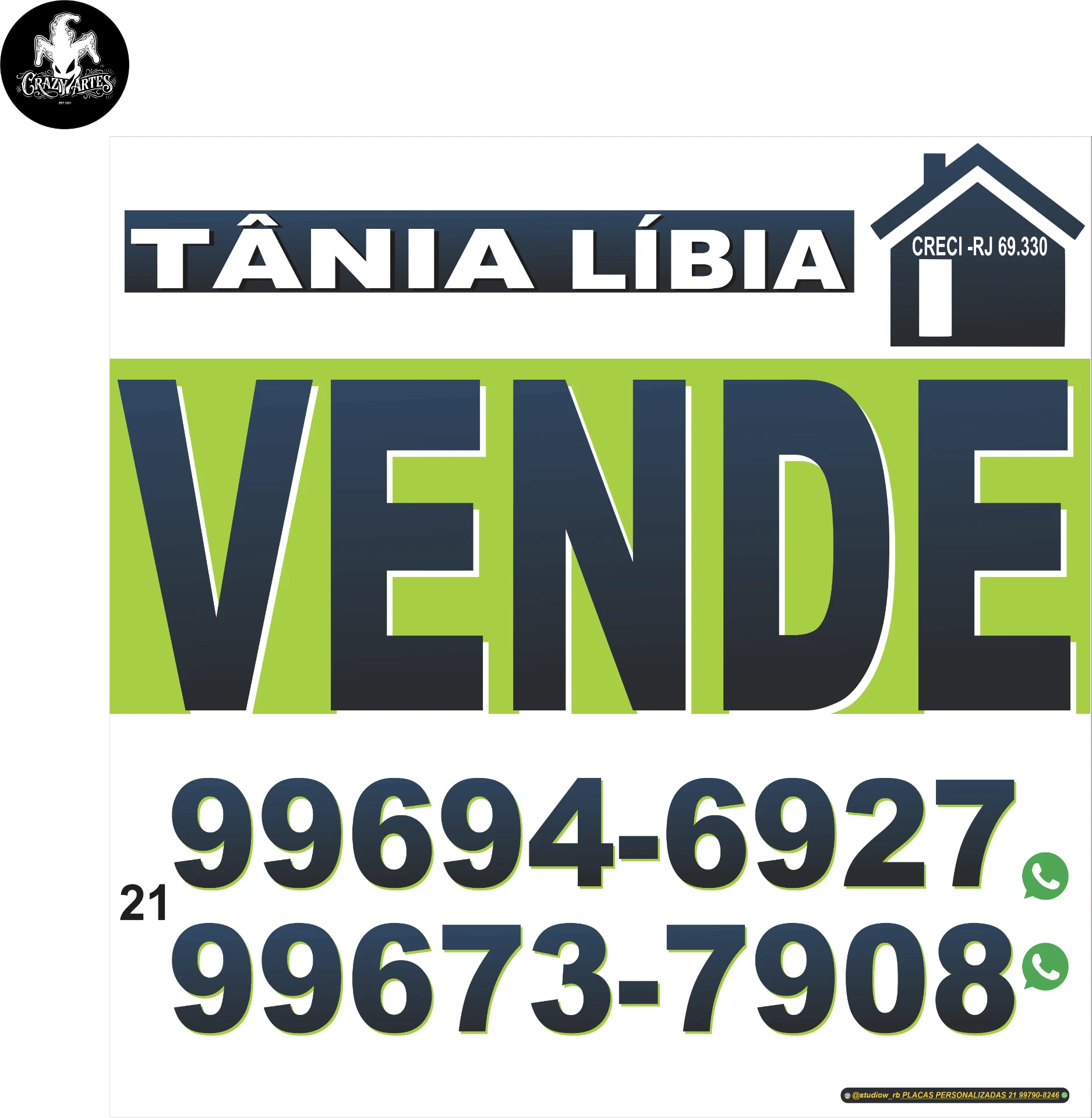 Placa personalizada para imobiliária